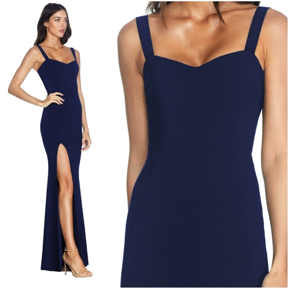 NWT Dress The Population Estella Navy Blue Gown XL - Picture 3 of 12